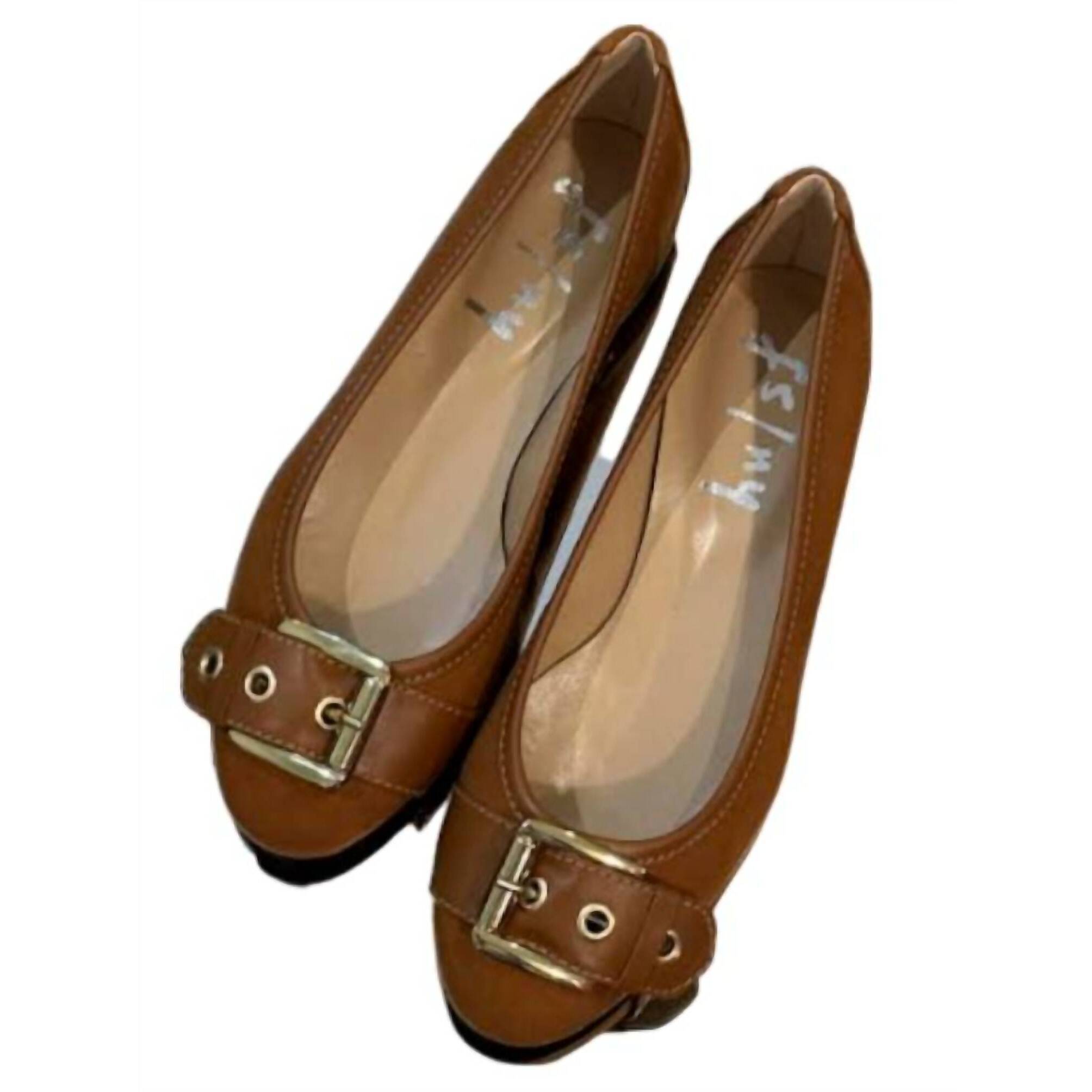New Fs/Ny Women's Dito Suede Flat Shoes In Cognac
